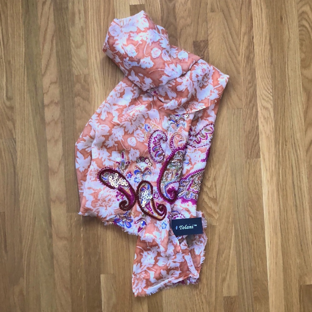 Tolani-designed Orange Floral & Pink Paisley Wrap